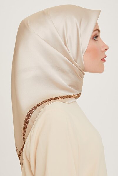 Armine Μεταξωτό Φουλάρι 2025 Χειμώνας - 9260-03 Κρεμ Κίτρινο