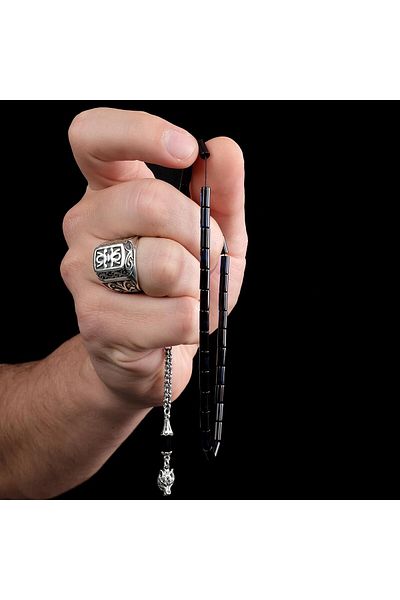 TESBİHCİBABA Wrist Length Midnight Blue Tightening Amber Prayer Beads