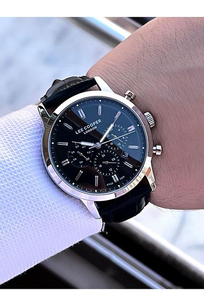 Lee Cooper Leather Cord Inside Functions Active 5 Atm Water Resistant Men Wrist Watch Elc.08186.351
