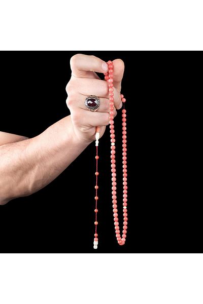 TESBİHCİBABA High-End 99 Lime Cut Coral Prayer Rosary