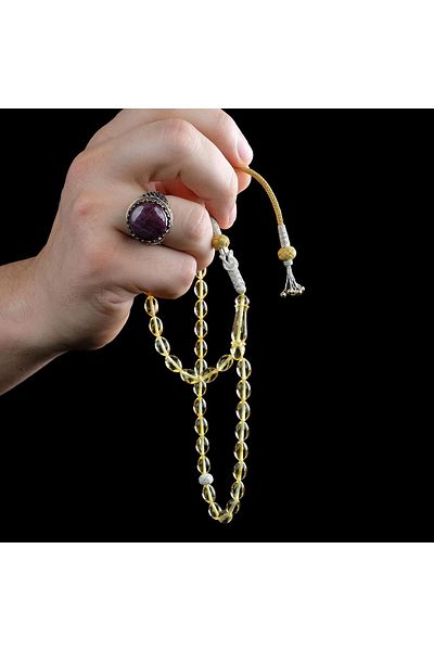 TESBİHCİBABA Şems Kazaziye Beyzi Cut Drop Amber Prayer Beads