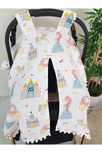 ilkimbebe Princess Pompom Baby Stroller Cover