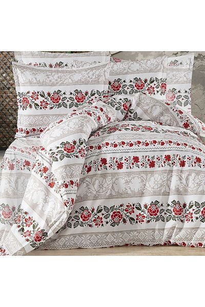 NufJoy 100% COTTON RANFORCE Bed Linen, 4 Pieces, King Size, Bed Sheet 240x260 cm, Premium Quality