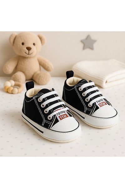 Uğur bebe Number 19 Convers Navy Blue White Canvas Baby Shoes for 6 Months-12 Months – Soft Soled First Step