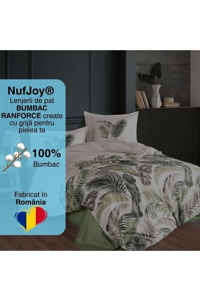 NufJoy 100% COTTON RANFORCE Bed Linen, 4 Pieces, King Size, Bed Sheet 240x260 cm, Premium Quality