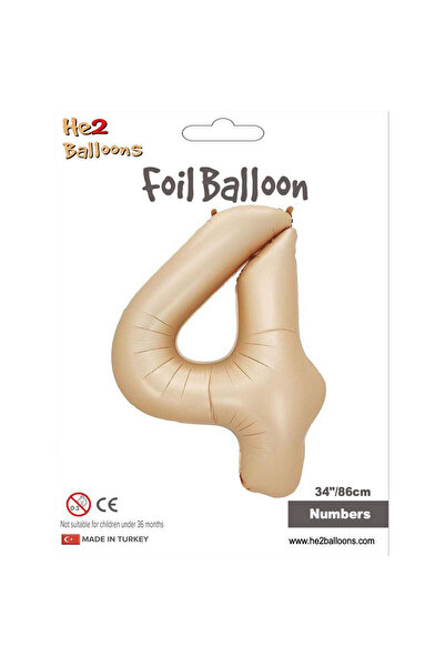 Vipfoni 4 Number Caramel Foil Balloons 34"
