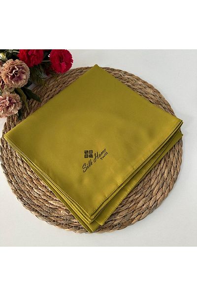 Silk Home Solid Color Twill Scarf Oil Green Lth0217
