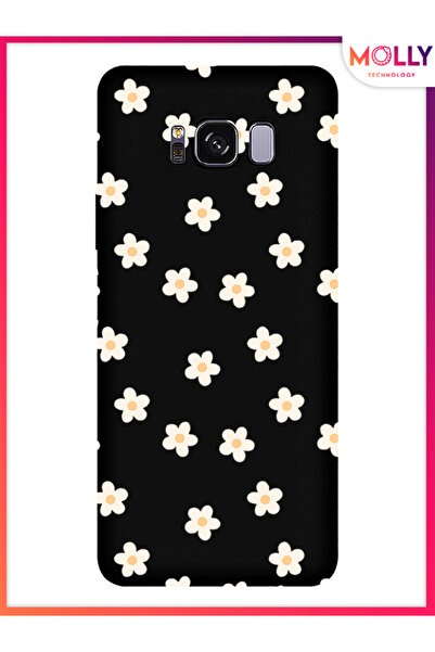 Molly Samsung Galaxy S8 Plus İçin Siyah Daisy Drift Desenli Silikon Kılıf