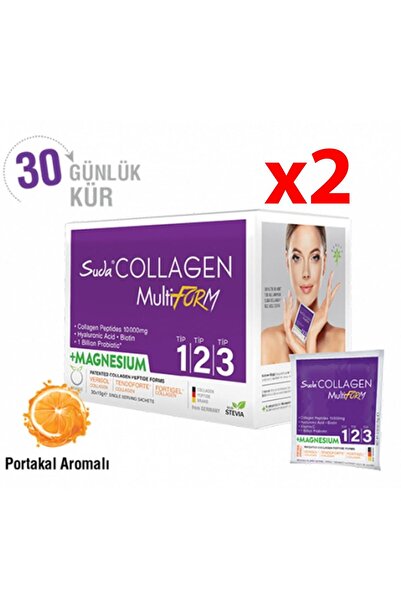 Suda Collagen Multiform Tip I,II,III Kolajen+Magnezyum+Probiyotik Cilt,Saç&Ka...