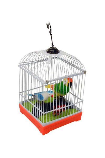 Toybox Two Happy Birds With Cage