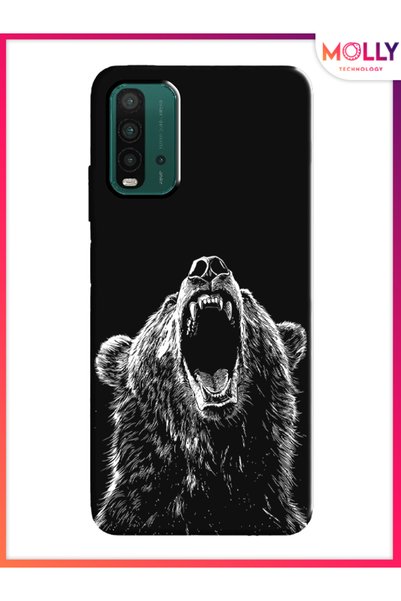 Molly حافظة سيليكون بنمط الدب الأسود لهاتف Xiaomi Redmi 9T