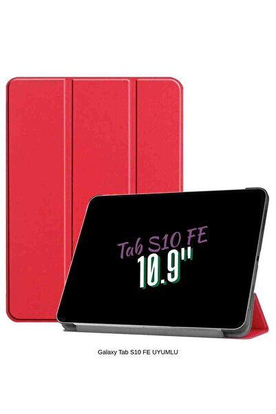 Fuchsia Galaxy Tab S10 FE Uyumlu 10.9" Katlanabilen Standlı Smart Cover Akıll...