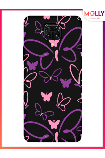 Molly Black Violet Flight Pattern Silicone Case for Xiaomi Redmi Note 9 Pro