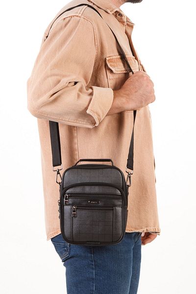 Newish Polo Men's Plaid Leather Hand and Shoulder Bag New281