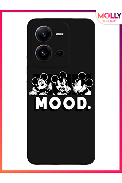 Molly Vivo V25 İçin Siyah Midnight Mood Desenli Silikon Kılıf