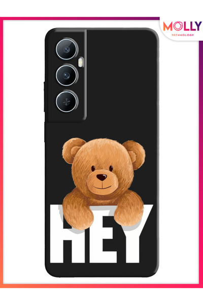 Molly حافظة سيليكون منقوشة باللون الأسود لهاتف Realme C65
