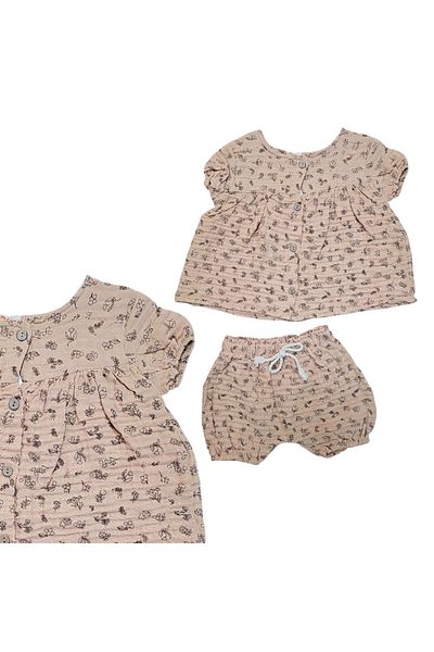 Biberon Çocuk Giyim Wow Muslin Shorts Blouse Suit 9/24
