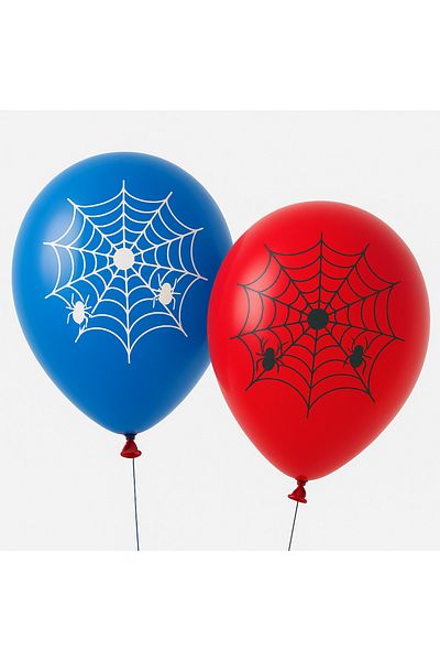 Ege Pastacılık Spider Web Balloon Set of Two Blue and Red