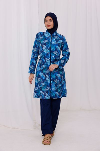 Remsa Mayo Parachute Fully Covered Hijab Swimsuit 2503 Tülay Navy Blue