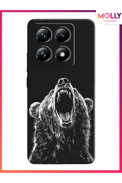 Molly Black Bear Blast Pattern Silicone Case for Xiaomi 14t