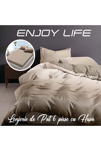 NufJoy Finet Cotton Linen 6 pieces Enjoy Life Fitted sheet for mattress 160x200 cm or 180x200 cm