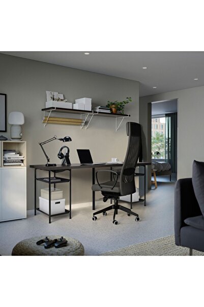 IKEA çalışma masası, venge-siyah, 200x60 cm, LAGKAPTEN, SPAND