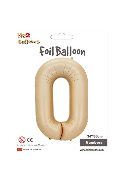 Vipfoni 0 Number Caramel Foil Balloon 34"