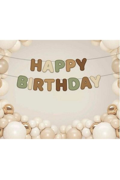 Happyland Happy Birthday Retro Colorful Decorative Banner Wall Ornament Retro Concept Birthday Ornaments
