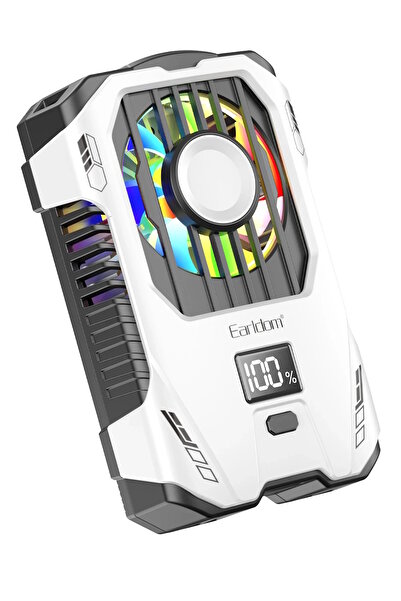 m.tk moveteck F15 Telefon Soğutucu Fan Radyatörü Kıskaçlı Bataryalı Dijital T...