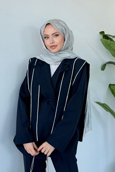 Şulemoda Giyim Mue Taşlı Takım Lacivert