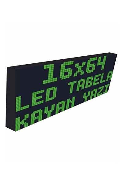 Ledeksis Led Tabela 16x128Cm Tek Taraflı Yeşil Kayan Yazı Wifi (Telefondan Ya...