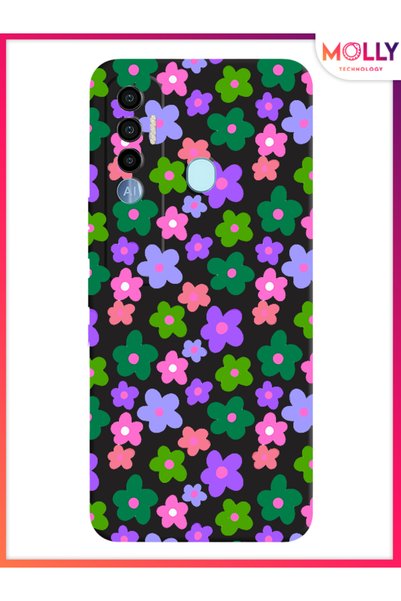Molly Black Spring Explosion Pattern Silicone Case for Tecno Spark 7 Pro