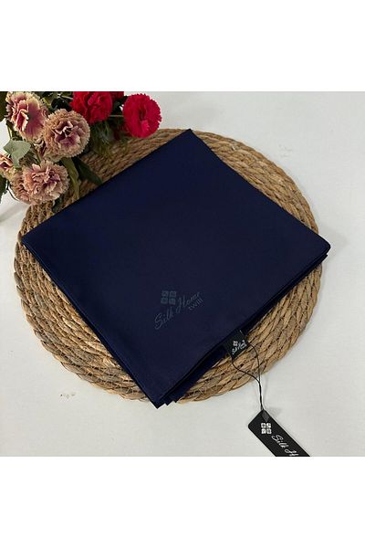 Silk Home Solid Color Twill Scarf Navy Blue Lth0202