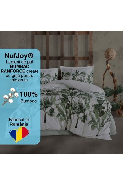 NufJoy 100% COTTON RANFORCE Bed Linen, 4 Pieces, King Size, Bed Sheet 240x260 cm, Premium Quality