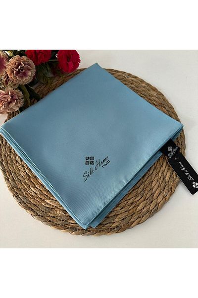 Silk Home Solid Color Twill Scarf Dark Baby Blue Lth0212