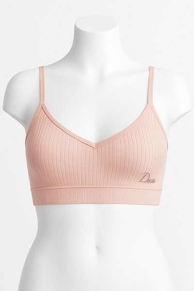 Katmirra Premium Women's Ribbed Bustier with Rope Strap Pad