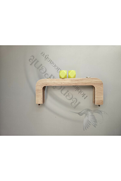 RENGARENK حقيبة خشبية من الخرز الأكريليك الأصفر مع رأس لون طبيعي 20 سم