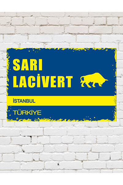 TABLOX "fęnęrbahçe" Sarı Lacivert Şampiyon Taraftar Boğa Kadıköy Futbol Dekor...