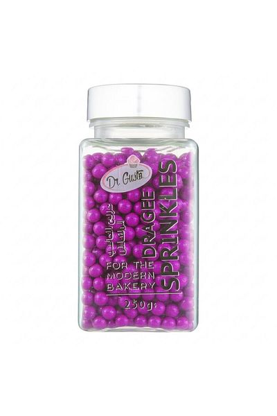 Dr. Gusto 4 mm Purple Bead Sugar 250 g – Cake and Dessert Decoration Sugar