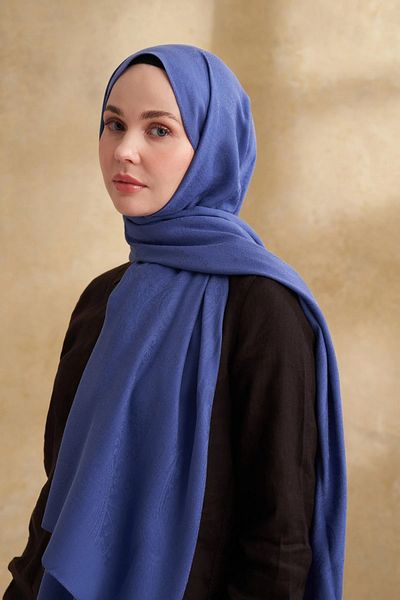 ARMANDA Indigo Lyocell Nomade Pattern Shawl 3354