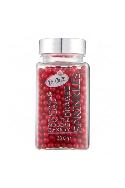 Dr. Gusto 4 mm Ruby Beads Sugar 250 g – Small Grain Pastry and Dessert Decoration Sugar
