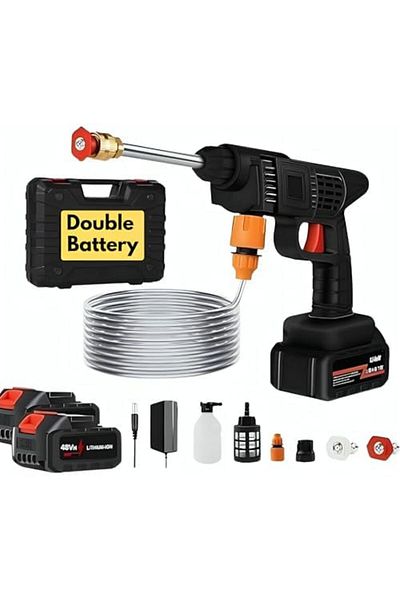 Generic 48V Cordless High Pressure Washer with 2 Batteries, Portable Electric Power Washer for Car, Bike