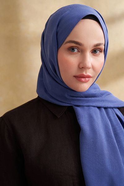 ARMANDA Indigo Lyocell Nomade Pattern Shawl 3354
