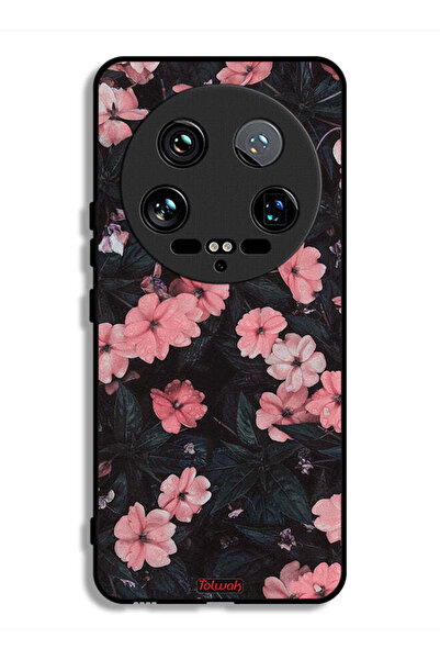 Tolwak غطاء حماية فائق لهاتف شاومي 14 - لون الخوخ والورود الصغيرة