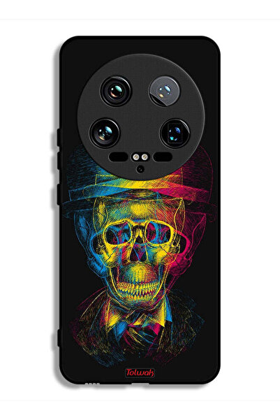 Tolwak غطاء حماية فائق لهاتف شاومي 14 بتصميم جمجمة وقبعة ملونة وفن خيالي