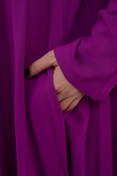 Hazinedan V-Necklace Long Trend Bohemia Purple Dress