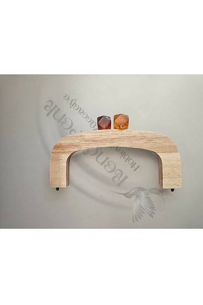 RENGARENK Oval Wooden Burs Coffee Acrylic Bead Head Bag Burs Natural Color 20cm