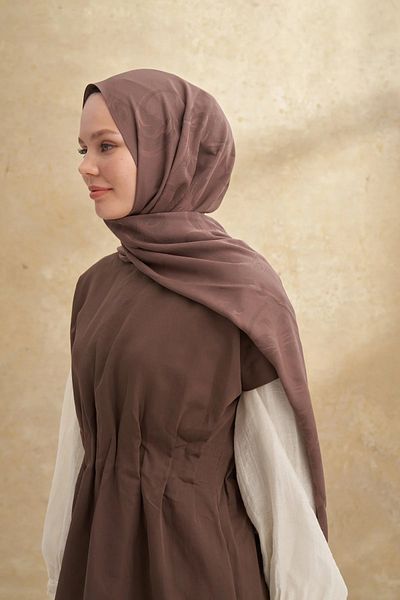 ARMANDA Dark Mink Baroque Pattern Shawl 3357