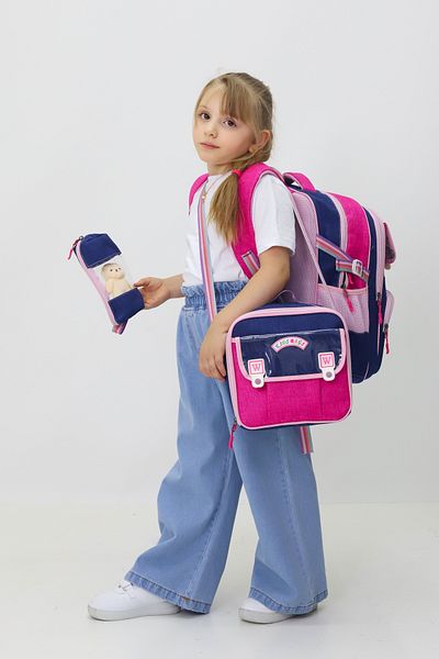 Probag Set de 3 genți de școală Miss You Rucsac Cutie de prânz Suport stilou Jucărie de plus pentru școala primară