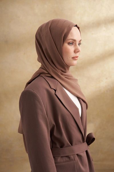 ARMANDA Dark Mink Cotton Modal Aden Pattern Shawl 3355